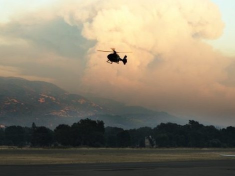A 2018 wildfire burns in Ukiah, California. Credit: Bob Dass/Flickr