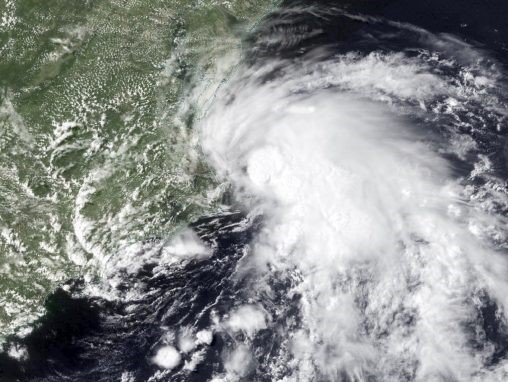 Tropical Storm Fay shortly after it formed on July 9, 2020. Credit: NASA