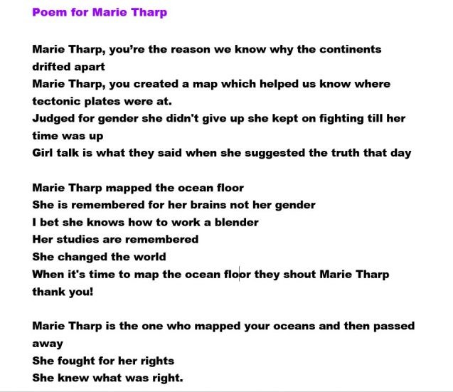 poem about marie tharp
