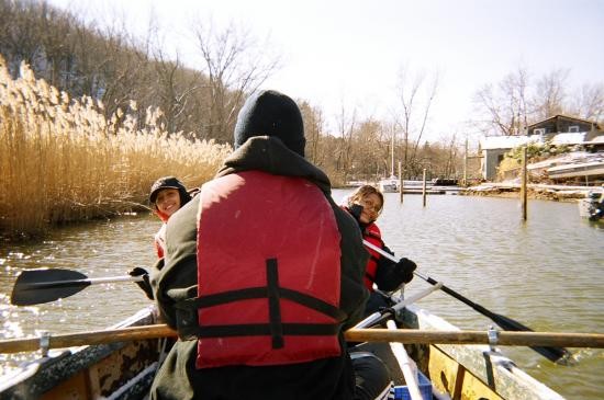 Navigating the marsh in winter. Navigating the marsh in winter