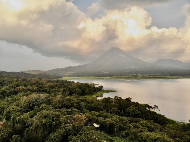The active Arenal Volcano, in Costa Rica. Eruptions from large tropical volcanoes like this may affect global rainfall patterns, a new study finds. Credit: Ernesto Tejedor