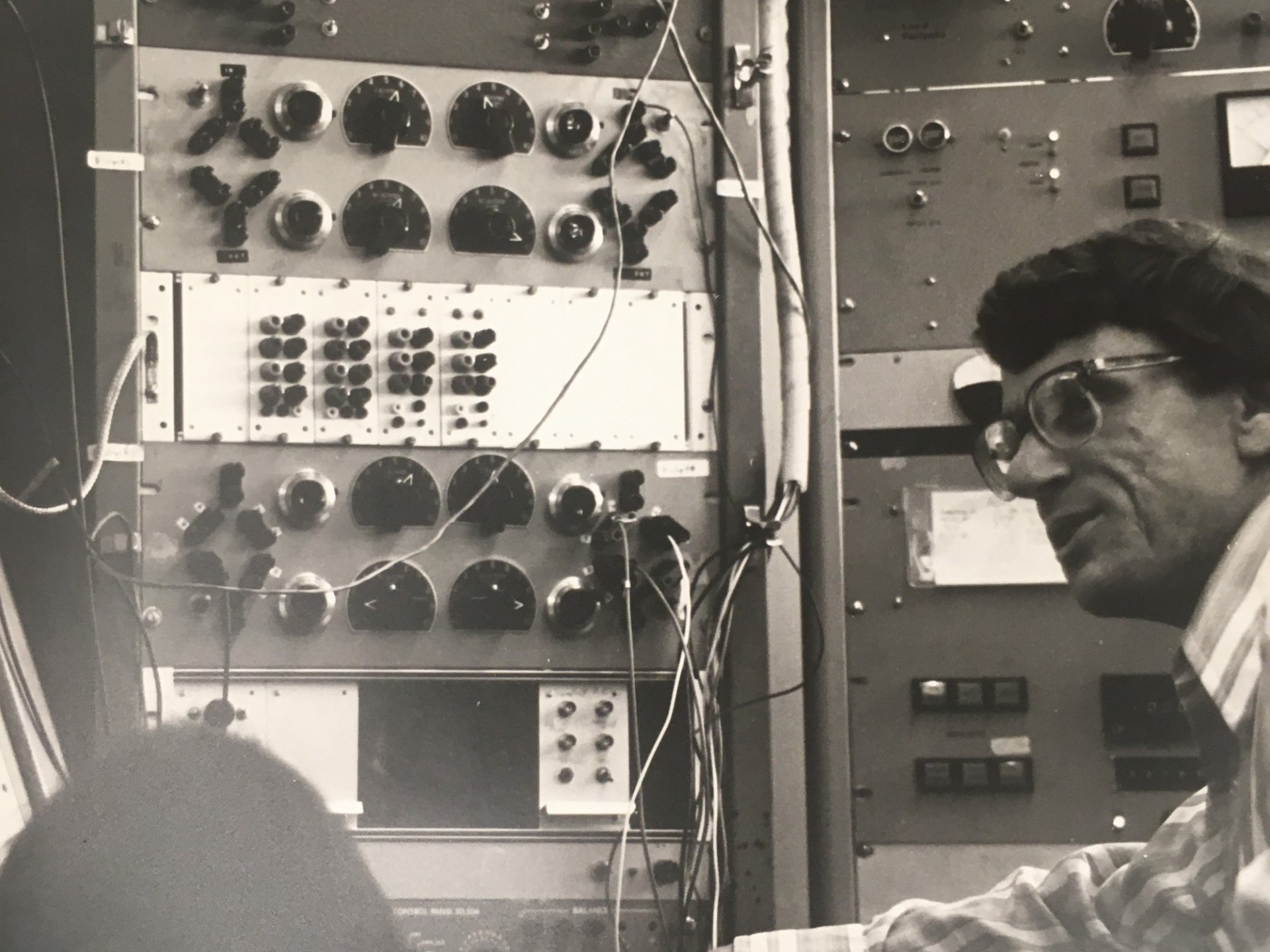Then postdoc Terry Engelder working the controls on a friction experiment (~1976).