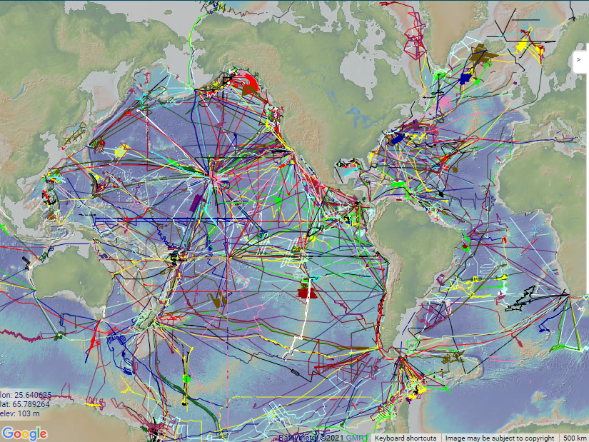 Global Multi-Resolution Topography Data Synthesis gmrt.org compilation of global elevation data. Credit: GMRT