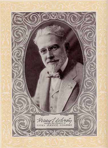 Henry Latham Doherty (1870-1939)—founder and president of the Cities Service Company—appears on a 1927 company brochure.