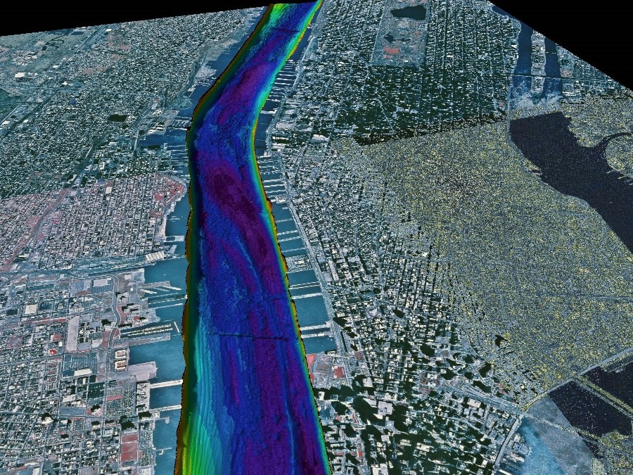 Hudson River Mapping project gathered data to visualize the bottom of the Hudson. Credit: Frank Nitsche 
