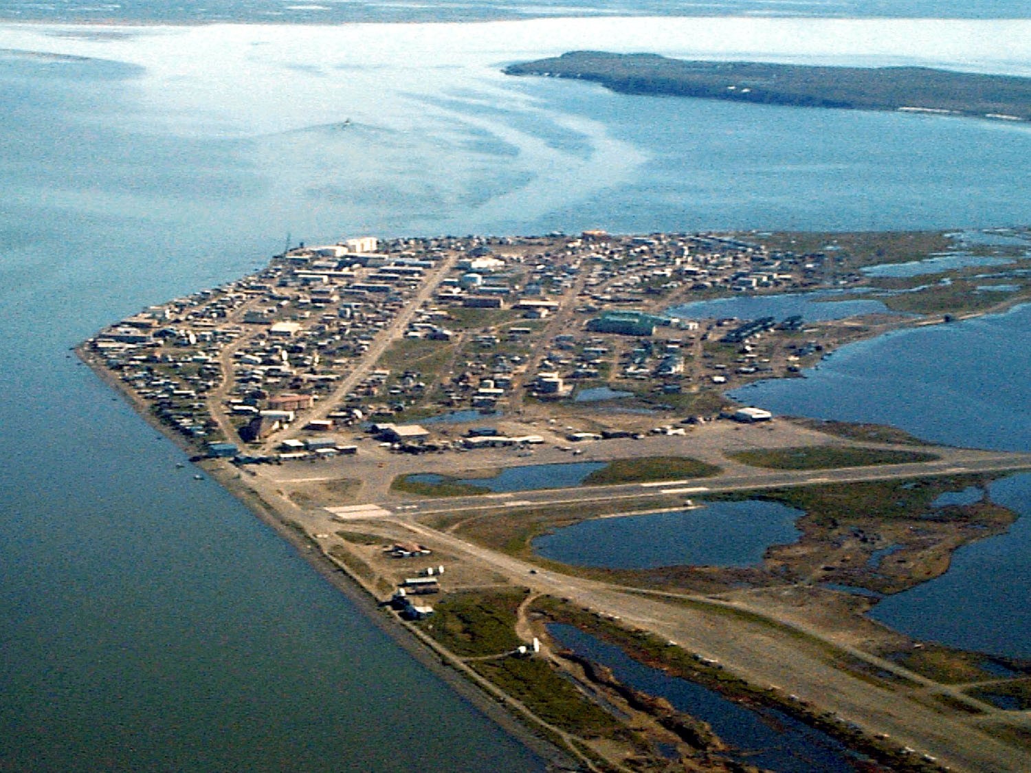The Native Village of Kotzebue is at the tip of a peninsula in Kotzebue Sound, just above the Arctic Circle. Photo: U.S. Army Corps of Engineers