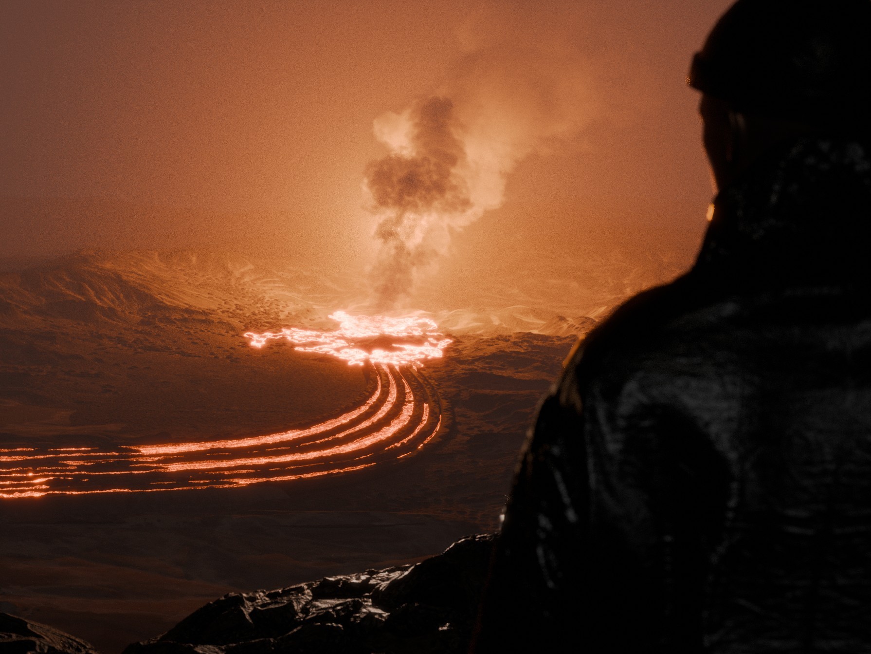Rendering of a hypothetical lava molding facility. Courtesy of the Lavaforming team.