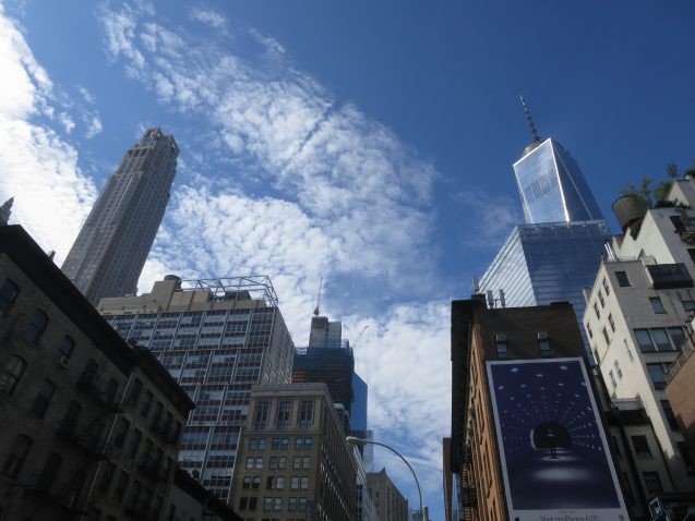 Lower Manhattan under a summer sky.  Credit: Kevin Krajick/Earth Institute)