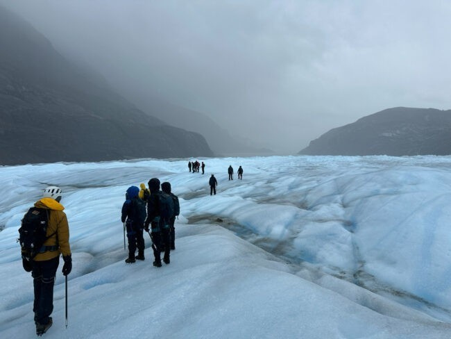 At the beginning of March, the first MAGIC project Field Academy was held in Puerto Natales and Torres del Paine, with the participation of academics and graduate students from Columbia University, University of Utah, Utah State University and Catholic University. Credit: Grey Glacier/Jacqueline Austermann