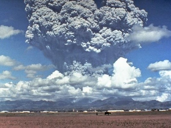The eruption of Mt. Pinatubo in 1991 temporarily cooled the planet by half a degree Celsius, showing the power of tiny particles called aerosols. Credit: Dave Harlow, USGS