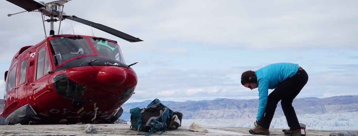 Nose to nose with a helicopter in Greenland