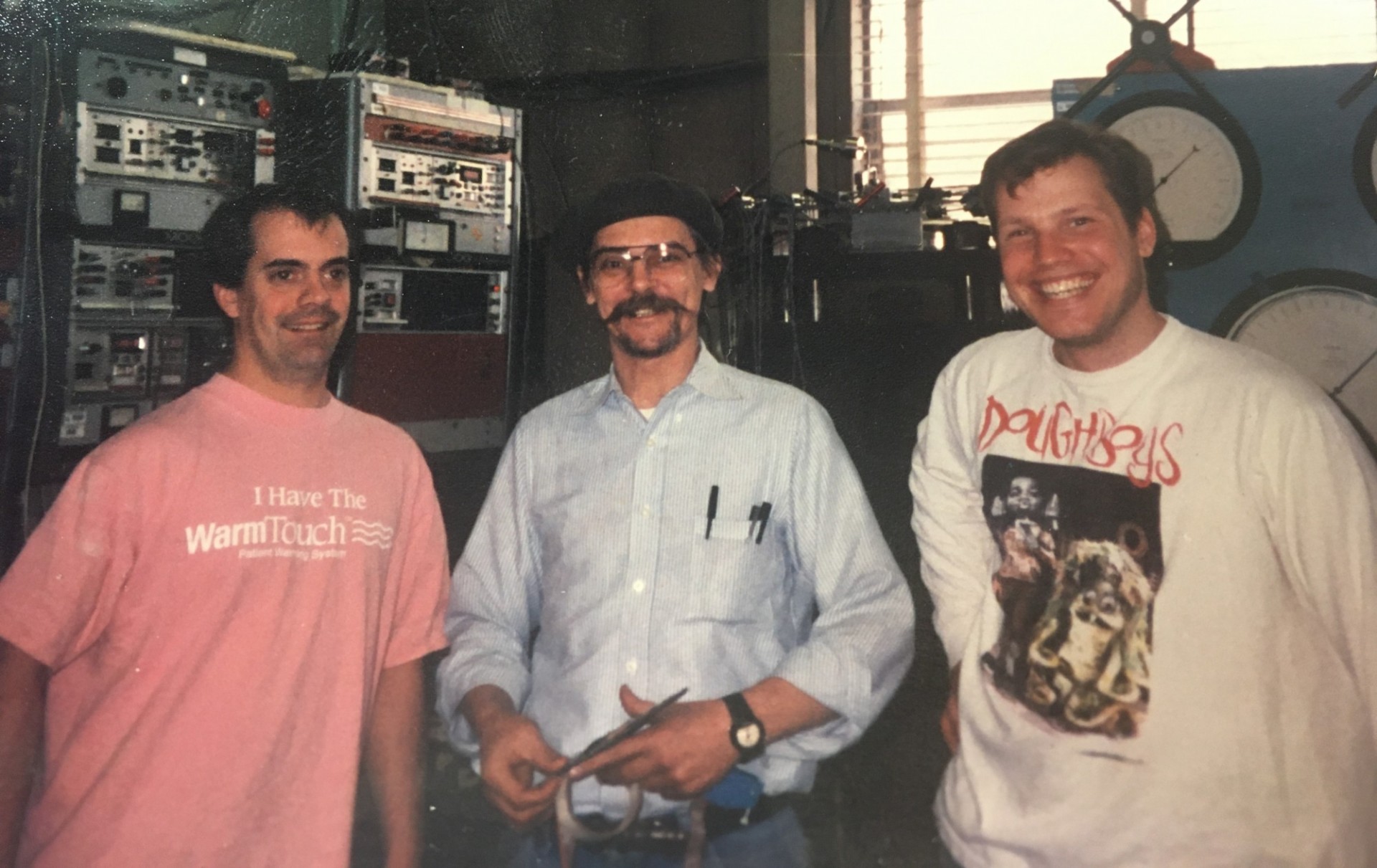 Visiting postdoc, Ted Koczynski, and Eric Tentheray in the lab (1994).