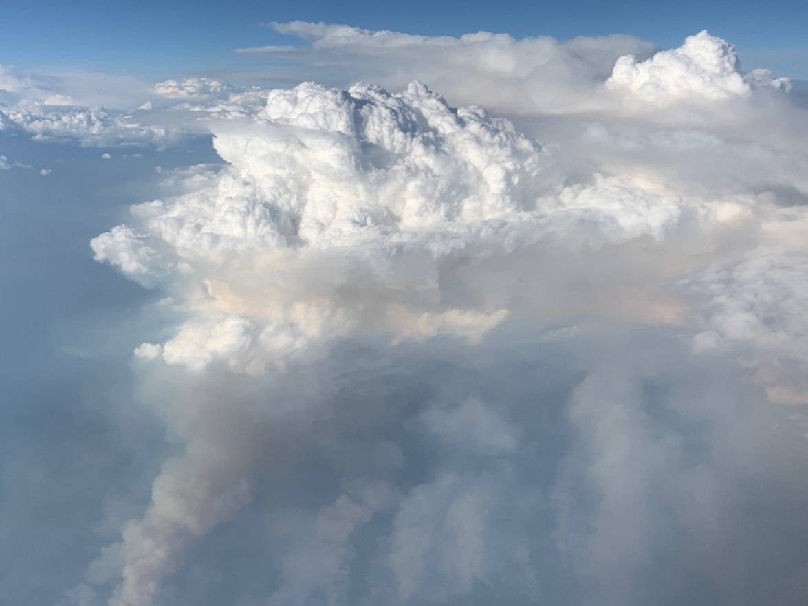 The Williams Flats fire in northeastern Washington state generated a fire cloud, or pyroCb, that injected smoke into the stratosphere on August 8, 2019. A NASA aircraft flew in to investigate. (David Peterson, NRL)