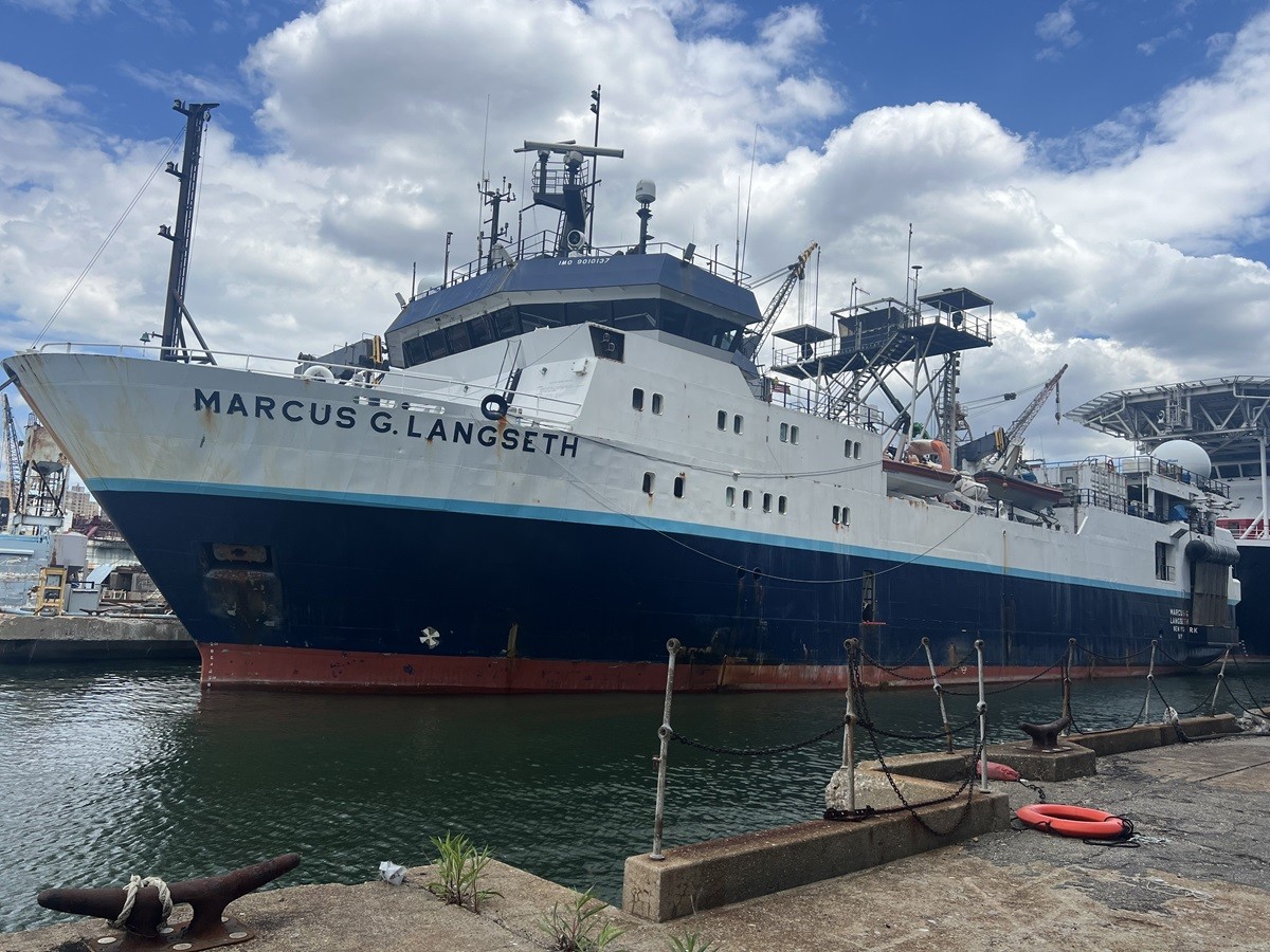 R/V Marcus G. Langseth in New York June 2024. Creit: Haley Clint