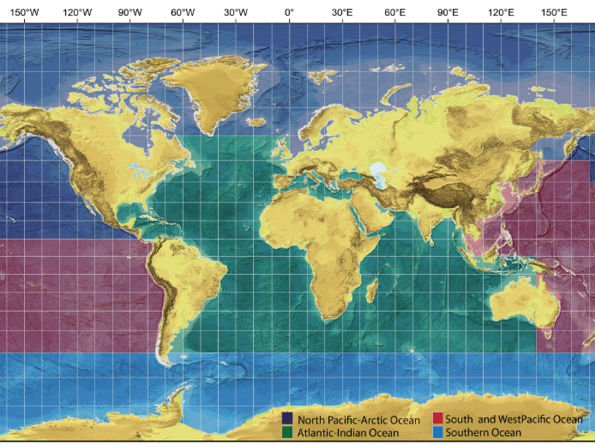SeaBed 2030 Map of Regions