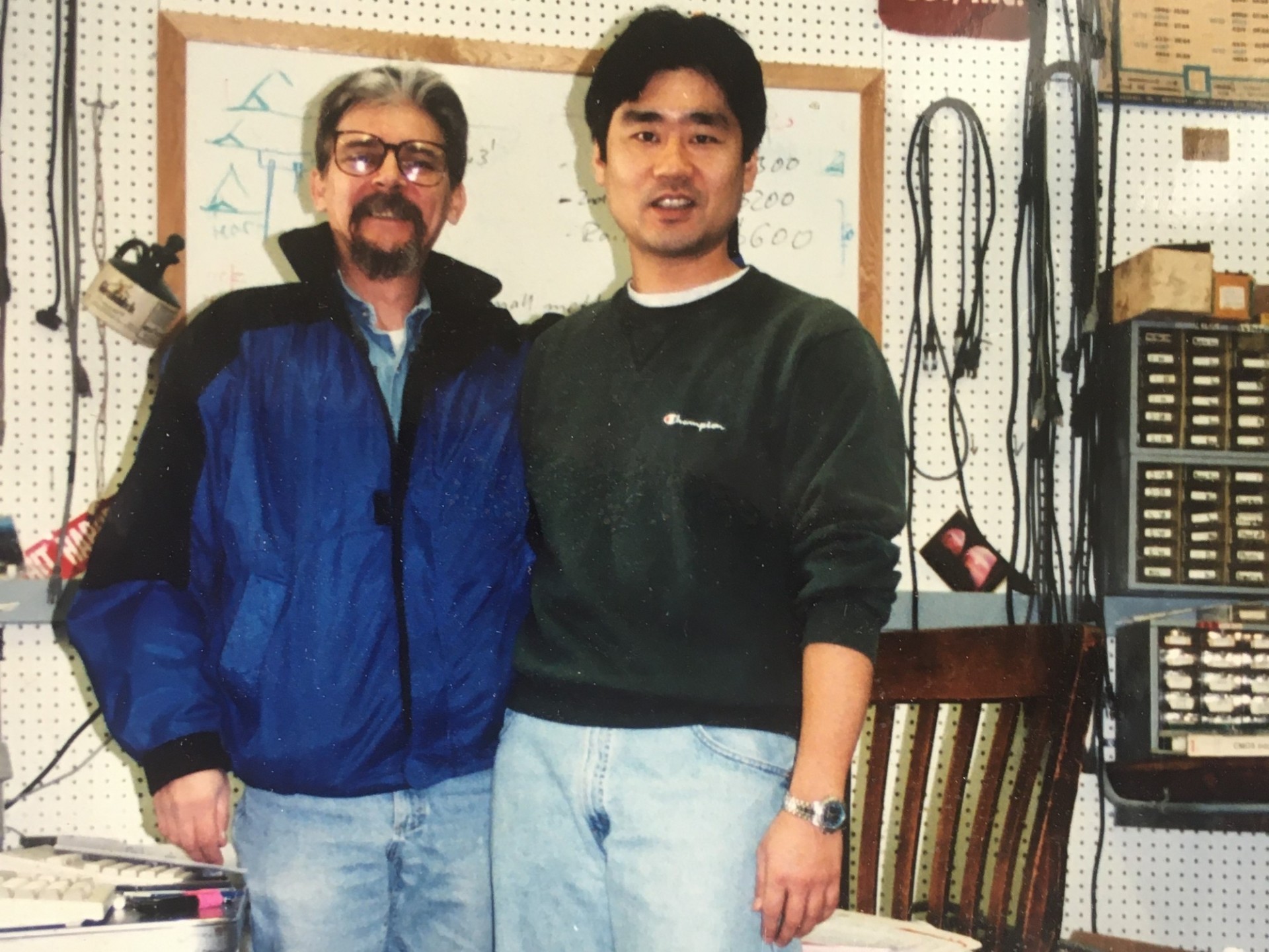 Ted Koczynski and visitor in the lab (~2000).