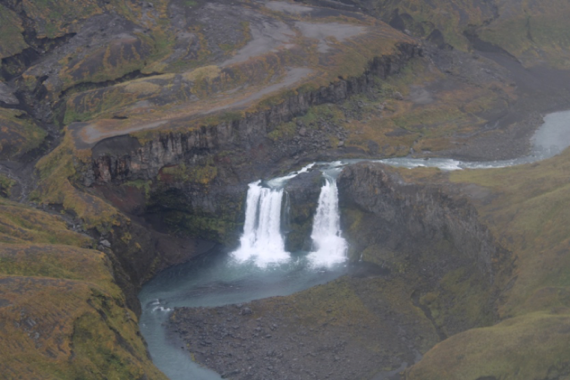 aerial view of waterfall