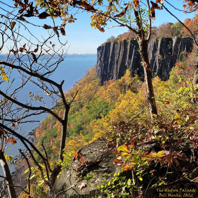 palisades sill surrounded by trees with autumn leaves