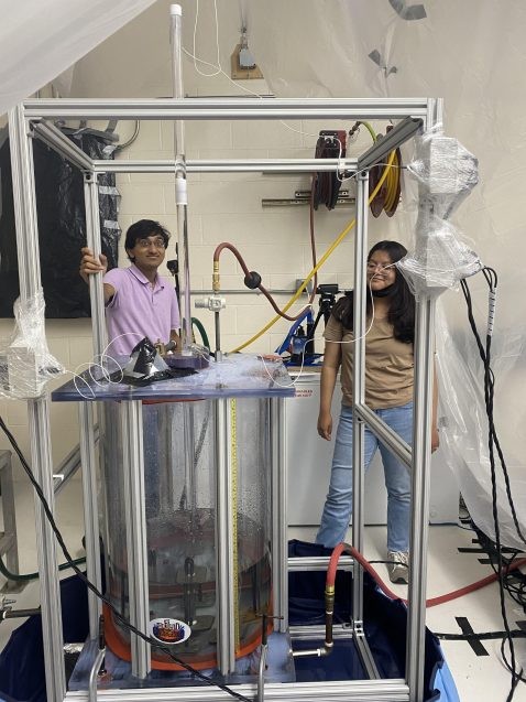 students working in lab