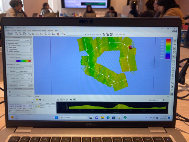 Data mapping software on a laptop screen