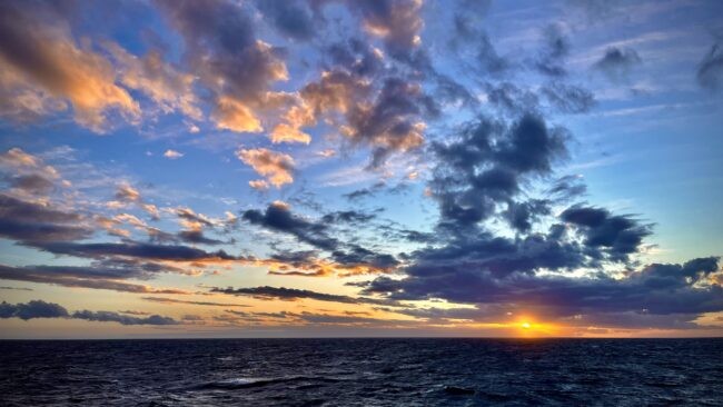 Sunset in the Tyrrhenian Sea aboard JOIDES Resolution (Brandon Shuck, LDEO)