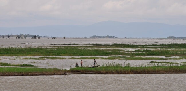 Watery low-lying landscape with little islands.