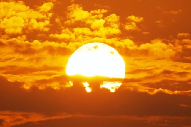 A very bright, vivid photo of the sun