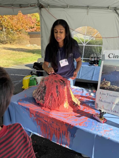 A model of a cinder cone volcano