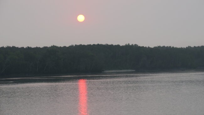 Sunset overa river