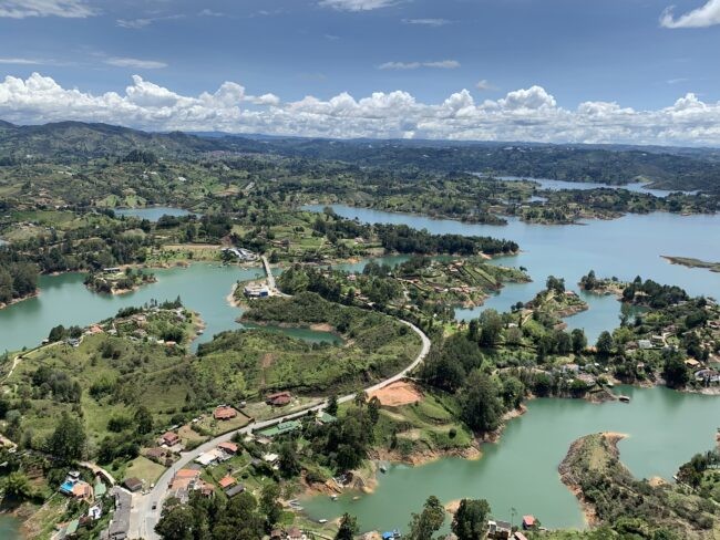 Guatapé, Colombia as seen from El Peñón de Guatapé (The Rock of Guatapé). Credit: Charly Vergara Benjumea, National Center for Disaster Preparedness