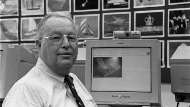 A black and white photo of Ed Botwinick