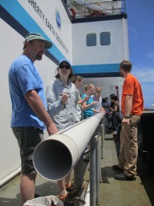 Learning about how to take sediment cores.