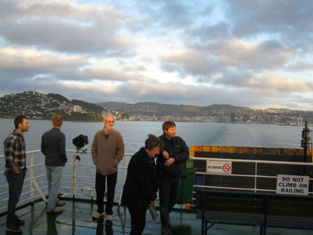 To collect samples on the South Island the group crossed the Cook Strait by ferry. Alan3 625