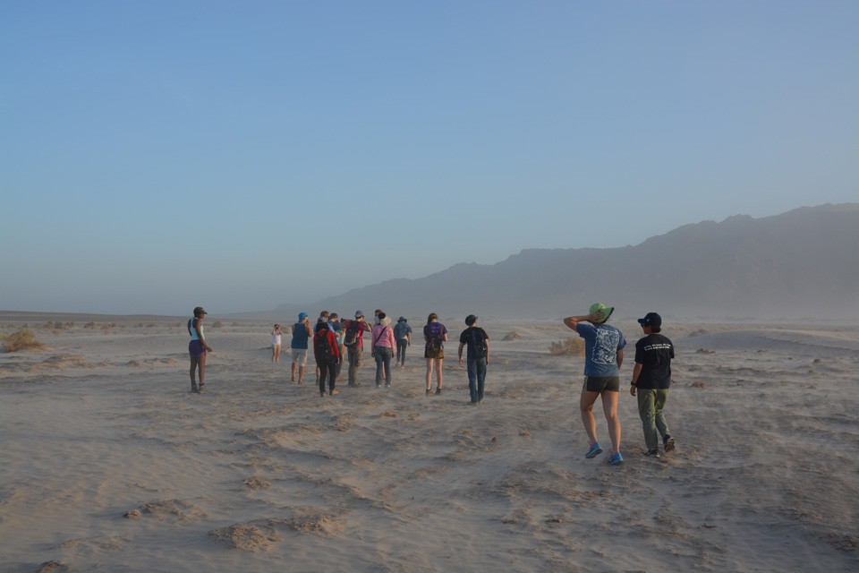 The wind picks up unexpectedly, and the students are treated to a live demonstration of how grains of sand move, along with sand ripples and larger-scale dunes. 15 sand storm