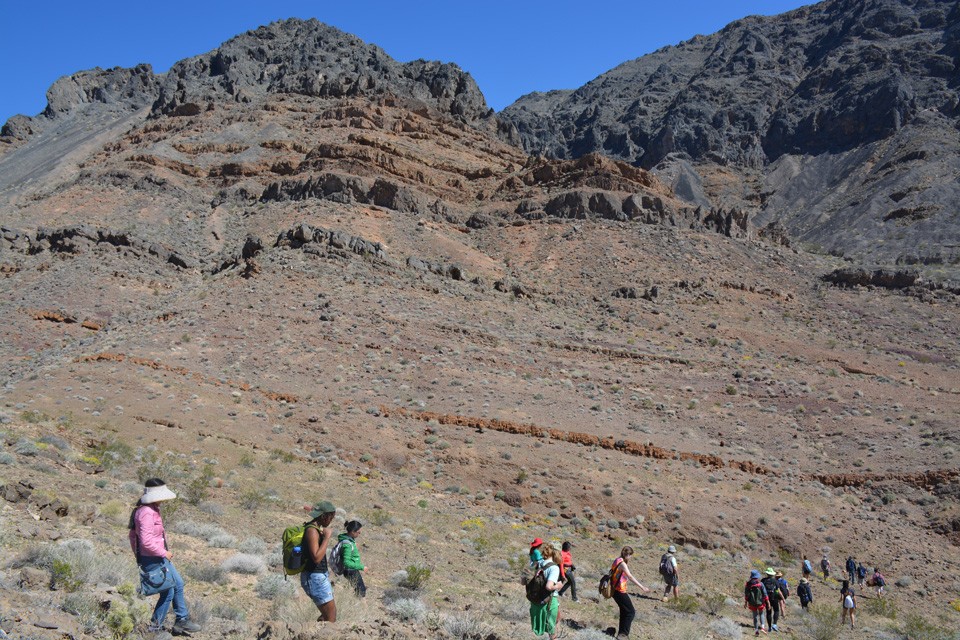 A warm, shallow sea covered much of the Death Valley region about 510 million years ago, as earthâs first complex organisms were starting to evolve. Some of the sediments deposited in that ancient sea now form this mountainside at Emigrant Pass. 17 stromatolites