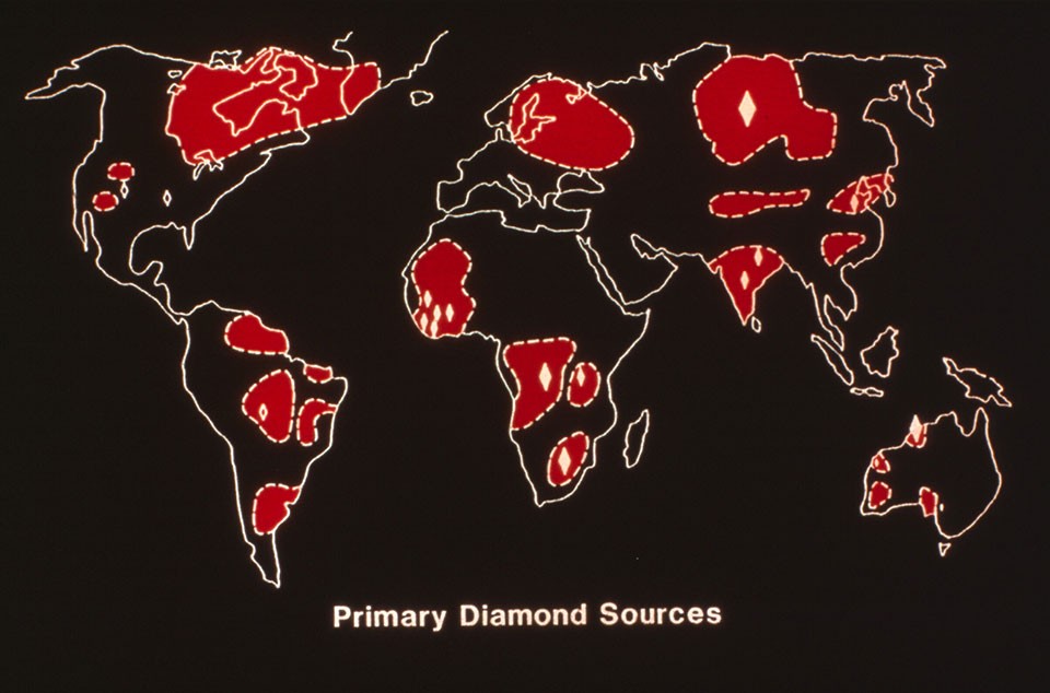 Gem-grade diamonds generally form beneath the worldâs oldest rocksâthe centers of ancient continents, called cratons (in red). The most productive cratons underlie Siberia, India, Africa, Australia and northern Canada. A few patches also 3