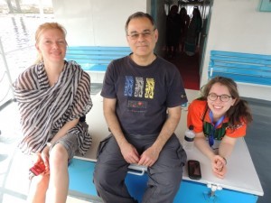 Sitting on deck between Liz Chamberlain and Miriam Kaplan and we sail across Bangladesh.