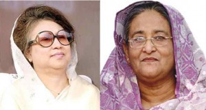 Opposition leader Khaled Zia (left) and Prime Minister Sheikh Hasina (right)have been alternating as Prime Minister since 1996.