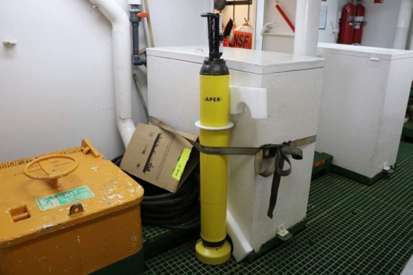 During our transit south to Antarctica we deployed seven ARGO floats (yellow device in picture) for the University of Washington. They drift with the currents in the oceans, measure profiles of salinity and temperature and send those via satellite to researchers on land. They are part of an international effort to better monitor the conditions of the oceans. 