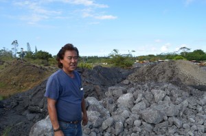 Melvin Sugimoto, a farmer and construction contractor, watched as lava obliterated several acres of his land. He fought back with heavy equipment in an effort to keep the flow at bay.