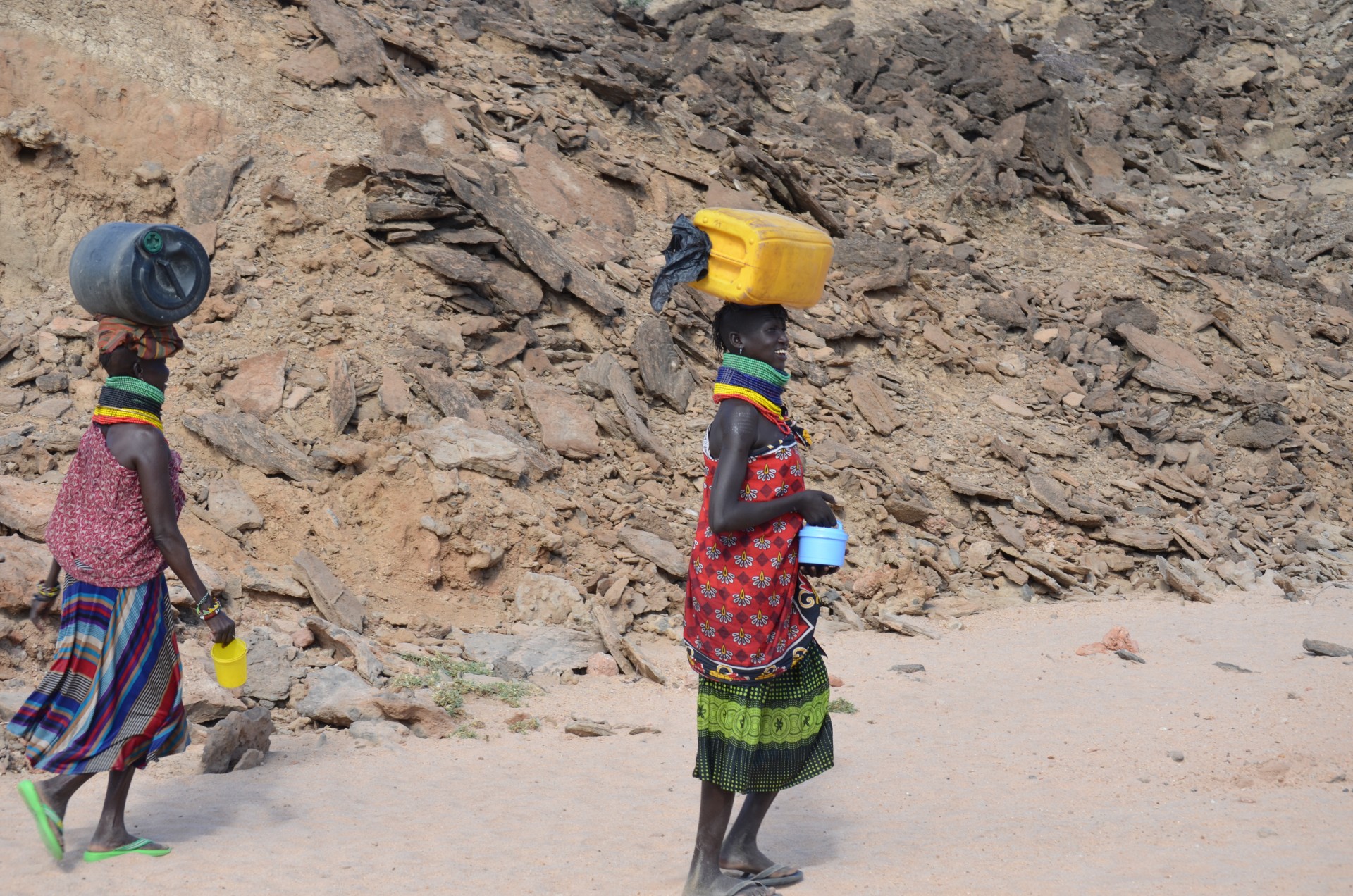 This desert land once had a much more hospitable climate. The present-day Turkana people have adapted, surviving mainly by herding goats and traveling long distances for water.