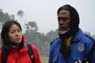 Ruiwen Lee, a PhD student at Columbia’s School of International and Public Affairs, is conducting a survey of farmers to better understand what incentives might persuade them to change their practices to minimize arsenic contamination. Photo: David Funkhouser