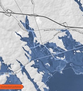 Potential sea level rise in Guilford, CT. Source: Climate Central