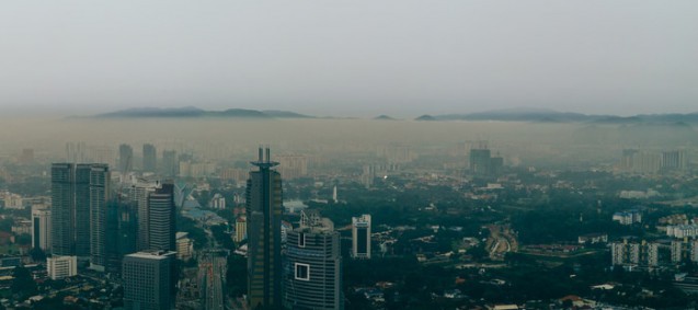 Haze from Indonesian peat fires is causing health problems in cities downwind. (Naz Amir/CC-BY-SA-3.0)
