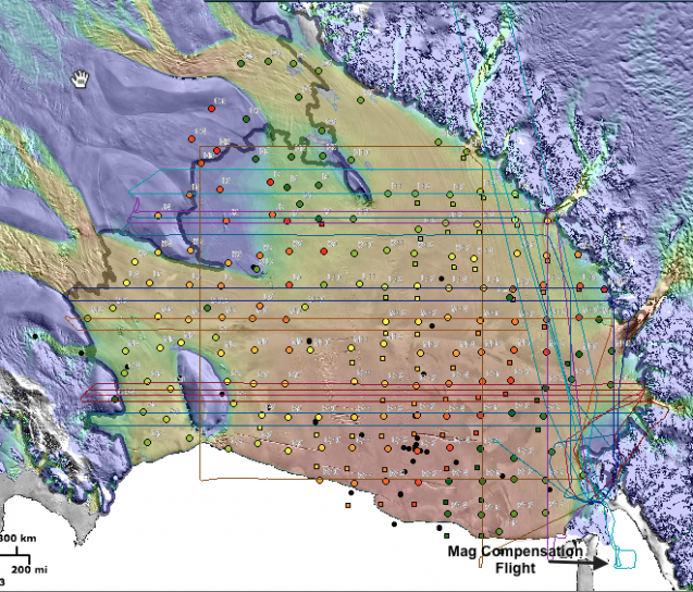 Map of Rosetta flights with the magnetic compensation flight noted in the lower right corner. 