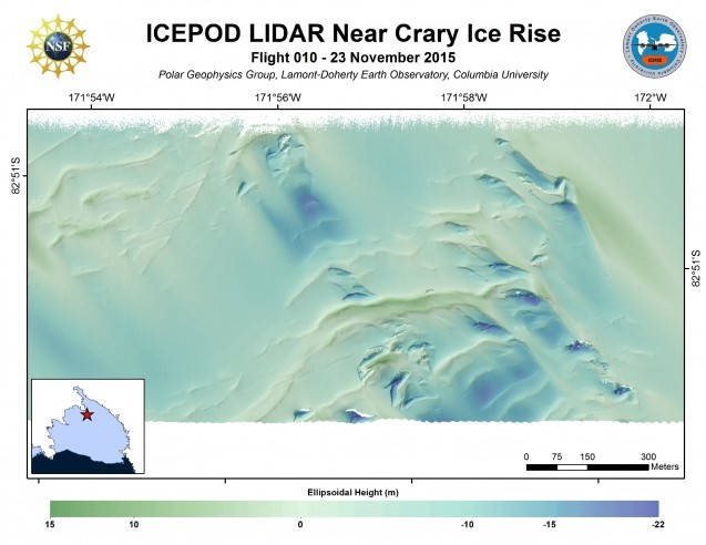 Crary Ice Rise, Ross Ice Shelf, Antarctica (processed by S. Starke) 