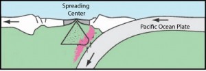 Schematic of the Lau Back-arc system showing the subduction zone and its influence on spreading centers. After Tivey et al., 2012