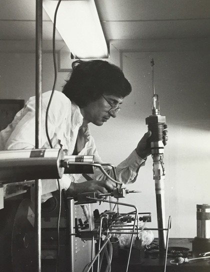 Scholz in the early years of the Rock Mechanics Lab at Lamont. Photo: Lamont Rock Mechanics Lab