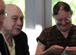 Walter Pitman and Tanya Atwater arrive at the symposium.