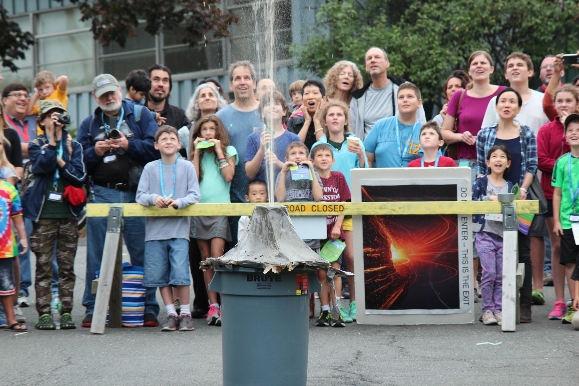 And the result of mixing Mentos and Coke in a volcano demo ... Open House 2016